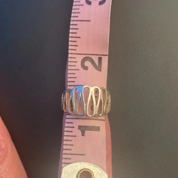 Vintage Sterling Silver Unique Infinity Ring 6 - Picture 9 of 10